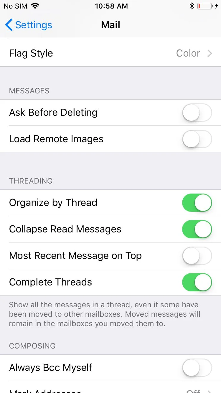 Disable image autoloading on an iPhone: 