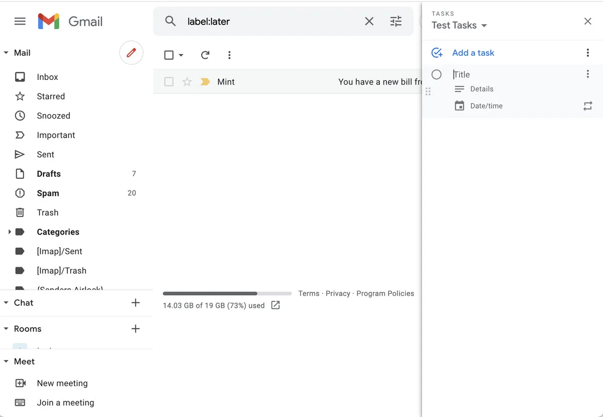 Click “Add a task” to create a new task.